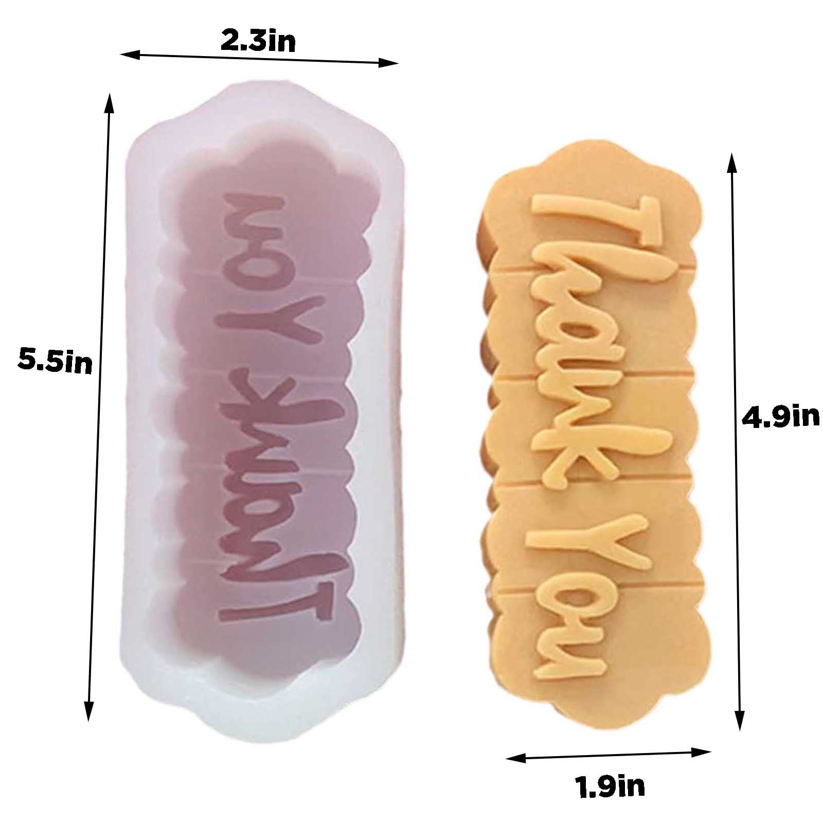Wave Alphabet Letter Silicone Candle Molds - DIY Epoxy Resin Casting Molds for Clay, Pendants, Plaster Carving - Perfect for Aromatherapy Candles, Handmade Jewelry & Unique White Elephant Gifts (Thank You) - Great for Home Decor, Wedding Favors & Craft Projects