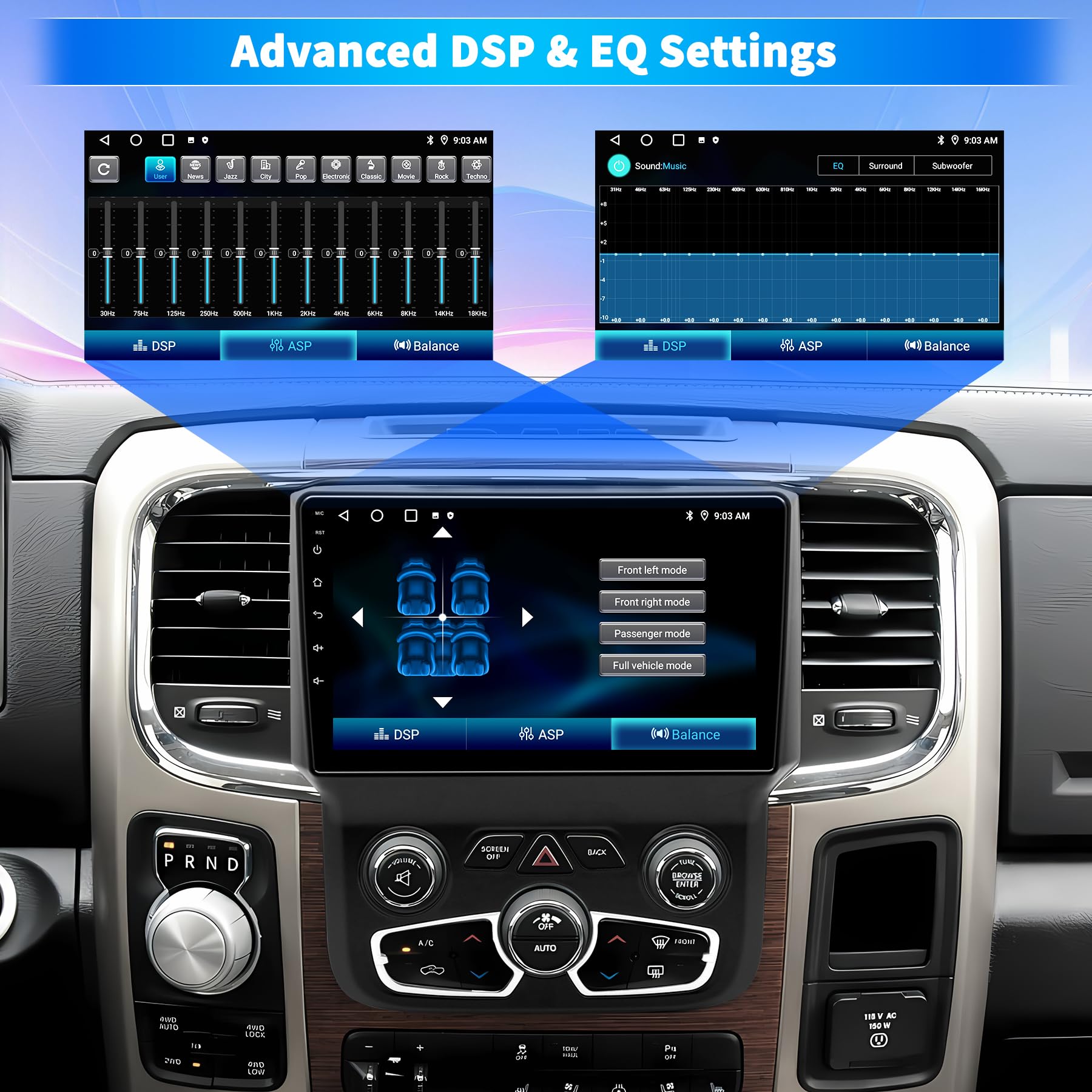 Dodge RAM 1500 2500 3500 Car Stereo with Android 12 - 9