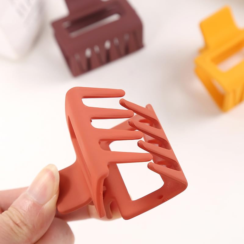 6PCS Square Geometric Acrylic Hair Clips - Non-Slip Crab Barrettes for Women & Girls, Fashion Hair Accessories for Daily Wear, Parties & Weddings