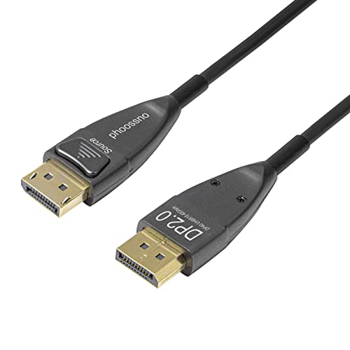DisplayPort 2.0 Fiber Optic Cable 40Gbps 8K@60Hz HDR, 4K@144Hz HDR, 1080P@240Hz - 33ft Ultra High Speed DP 2.0 Cable with UHBR10 - Compatible with Nvidia RTX 3080/3090, LG, Dell, ASUS, Samsung Monitors & Baco Projector - Perfect for Gaming, 4K/8K Video Editing & Home Theater Setup