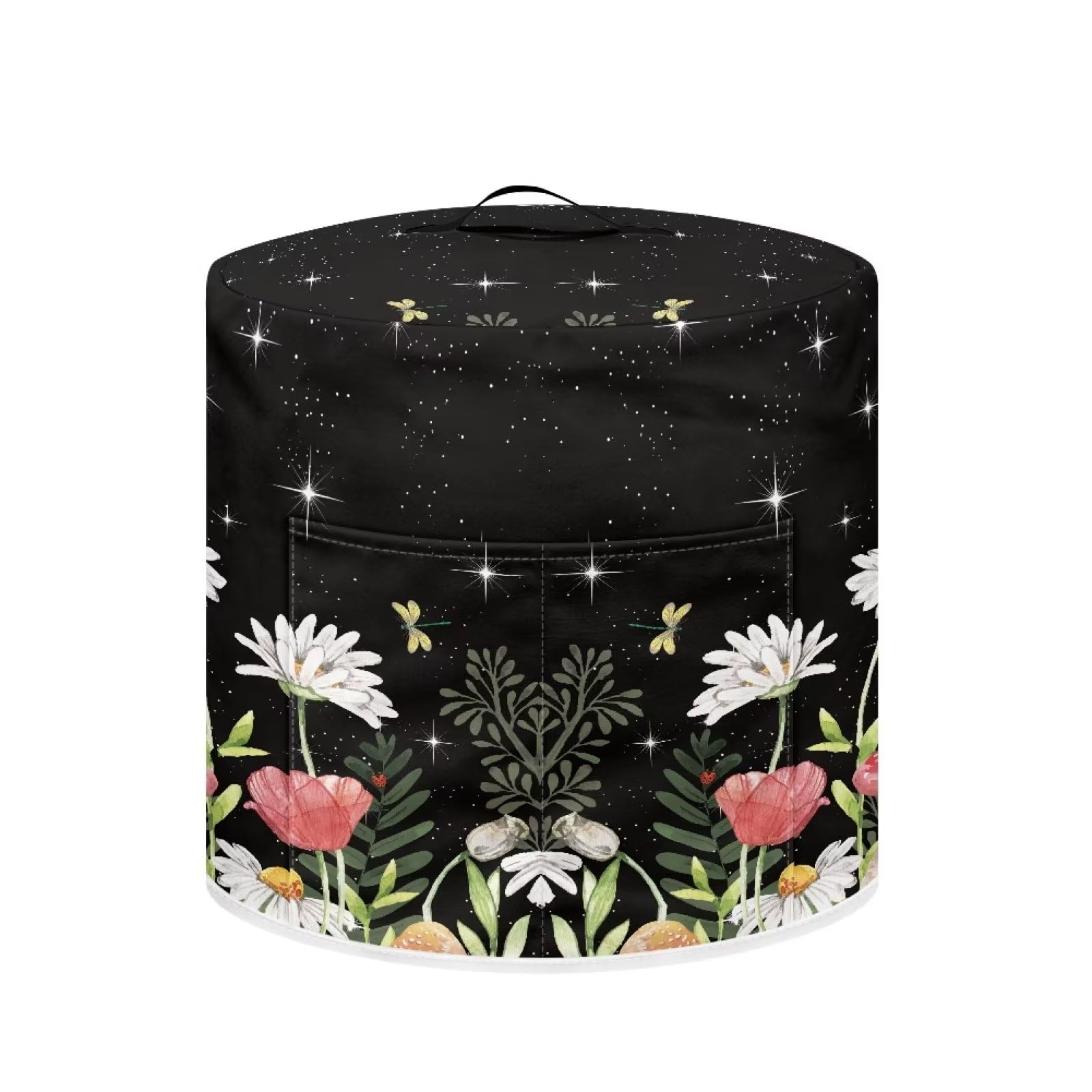 STUOARTE Daisy Flower Pressure Cooker Cover for 3Qt Pot - Anti-Static Rice Cooker Dust Cover with Pocket - Cute Small Kitchen Appliance Cover for Women - Perfect for Electric Pressure Cookers, Slow Cookers & Instant Pots (Home Kitchen Use)