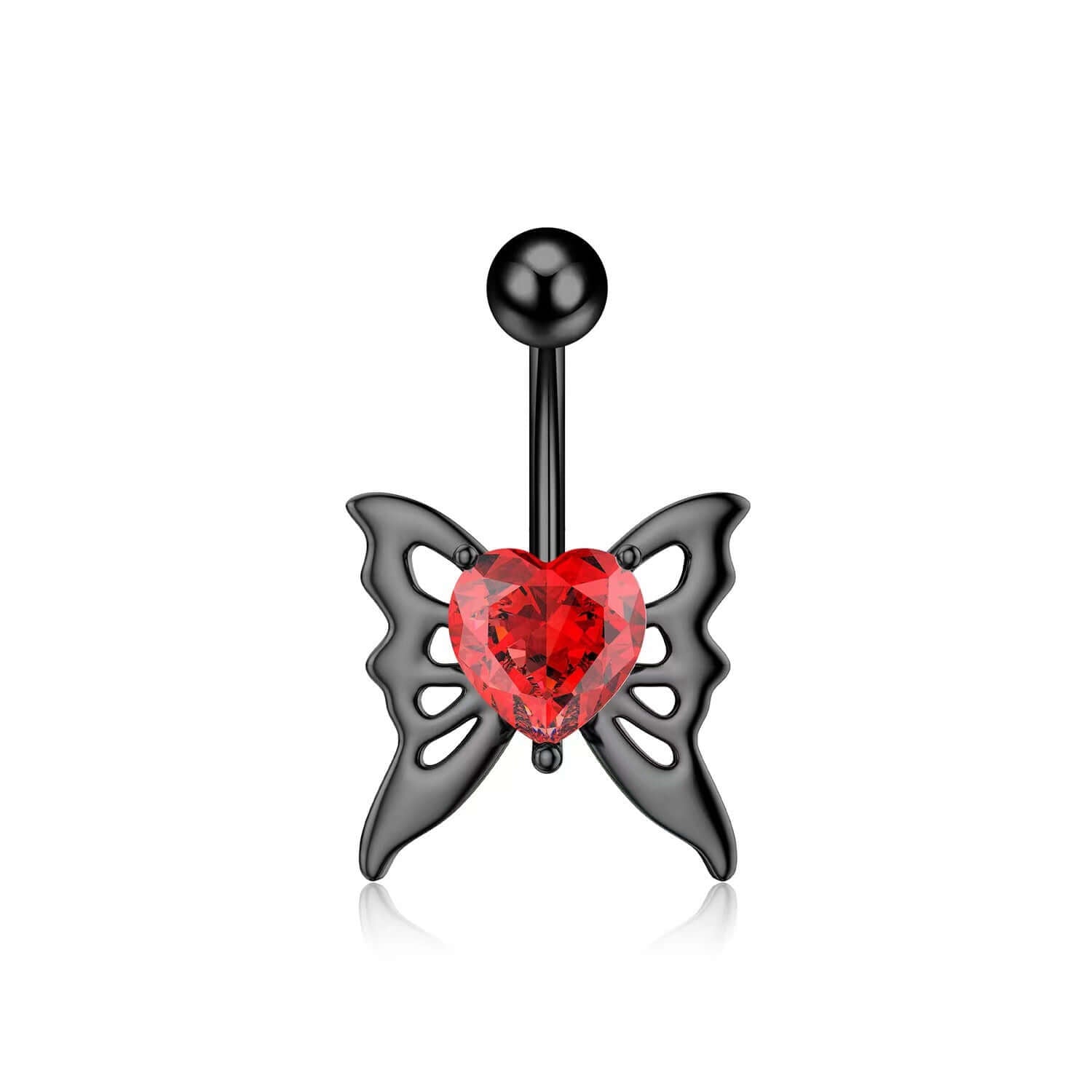 14G Goth Black Widow Vampire Bat Dangle Belly Button Rings - Body Jewelry for Piercing | Perfect for Halloween, Gothic Fashion & Alternative Style