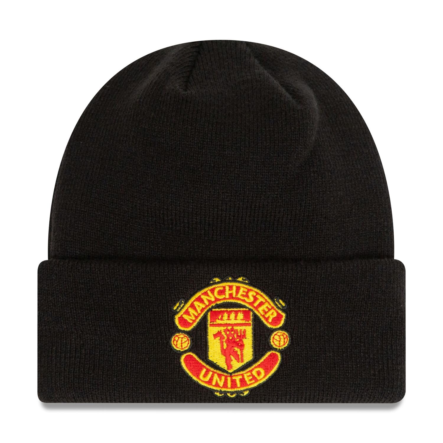 New Era Kids Winter Beanie Hat with Cuff - Manchester United Team Logo - Warm Fleece Lined Skull Cap for Boys & Girls - Perfect for Cold Weather, Snow Play & Soccer Games