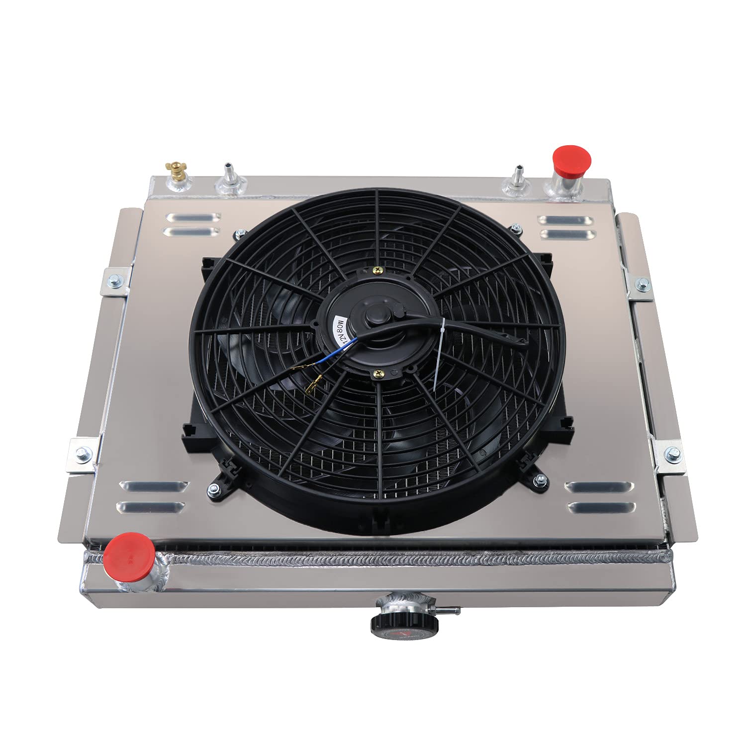 1984-1995 Toyota Pickup & 4Runner 2.4L L4 Aluminum 3-Row Radiator with Fan Shroud & Relay - High-Performance Cooling for Off-Road Adventures & Daily Commutes