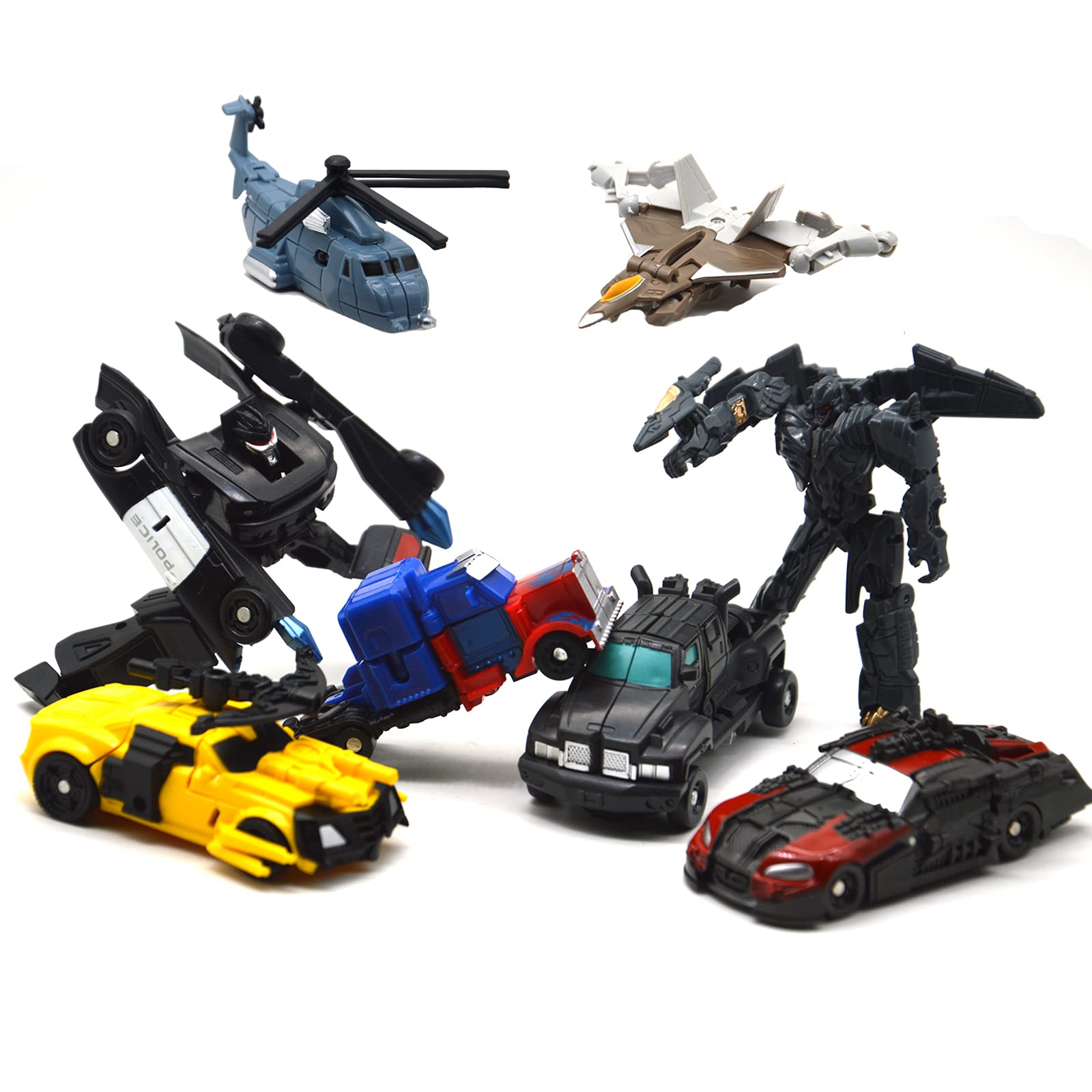 8 Pcs Mini Car Robot Toys for Kids - 3.5 Inch Transformable Action Figures, Perfect Birthday Party Favors & Gifts for Boys Girls Age 5+ | Great for Playtime, Collecting & STEM Learning Activities