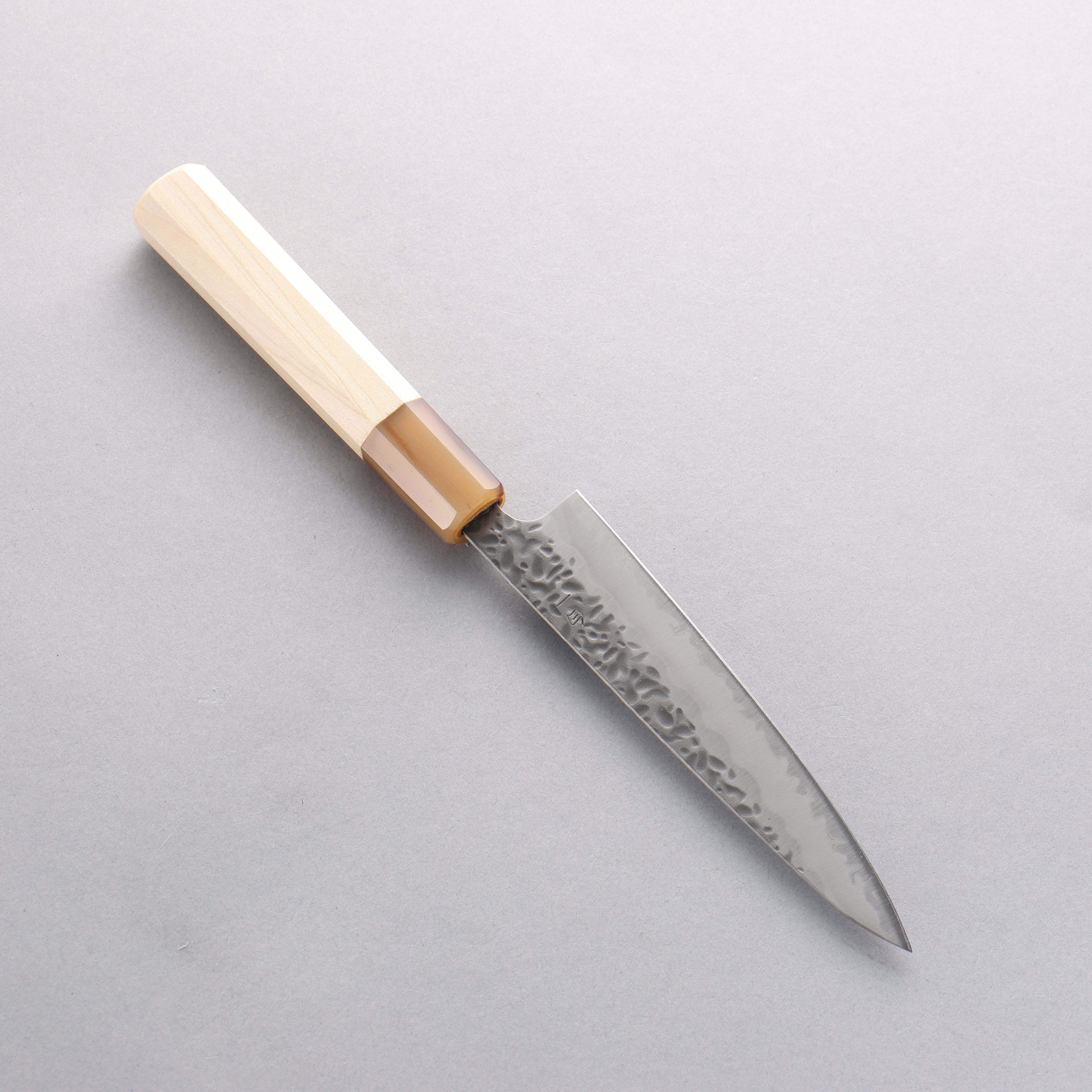 Seisuke Kumo White Steel No.1 Hammered Petty Utility Knife 135mm with Magnolia Handle - Premium Japanese Kitchen Knife for Slicing, Peeling & Precision Cutting