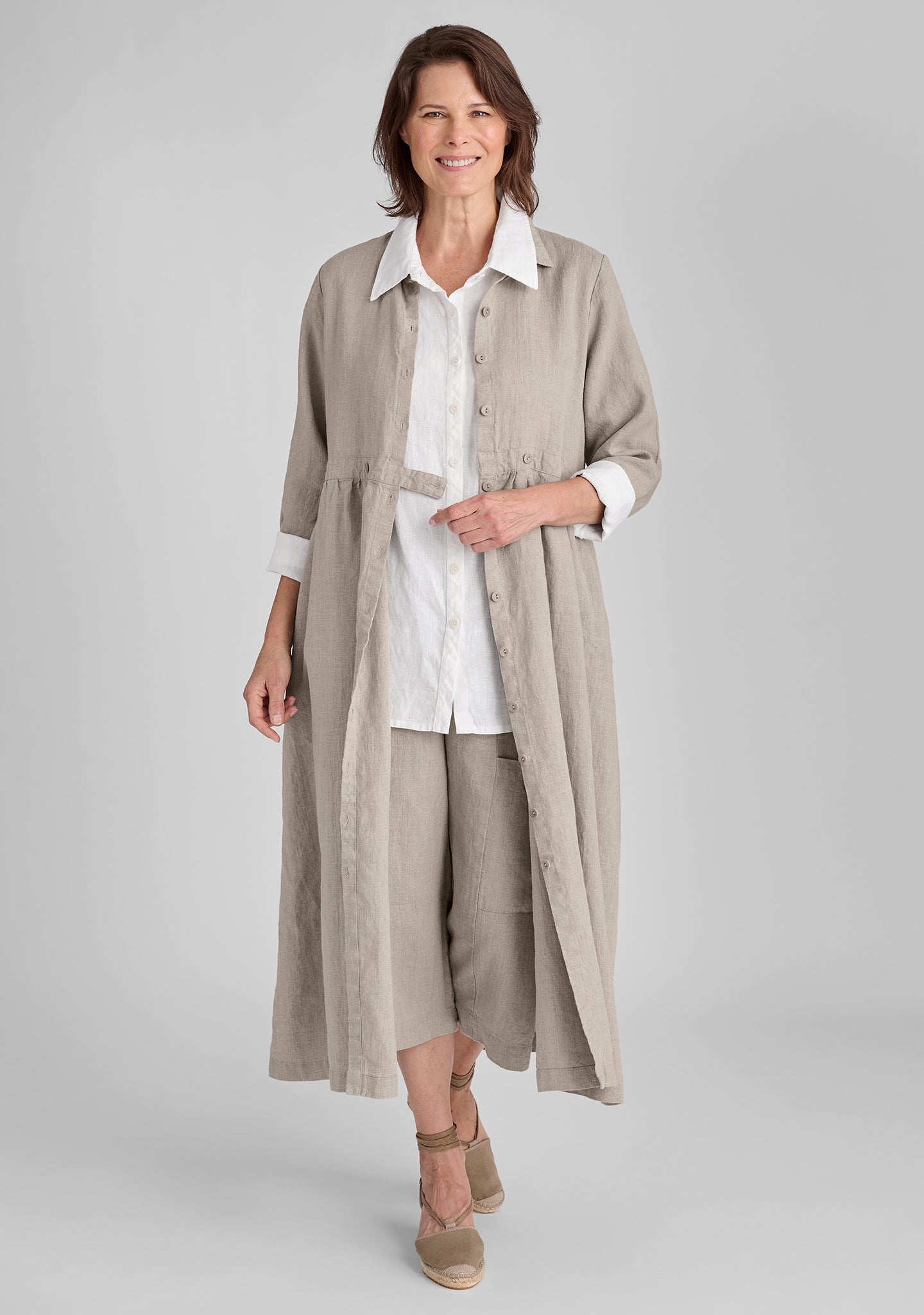Women's Linen Button Down Maxi Dress - Breathable Summer Casual Long Dress for Beach, Vacation & Everyday Wear