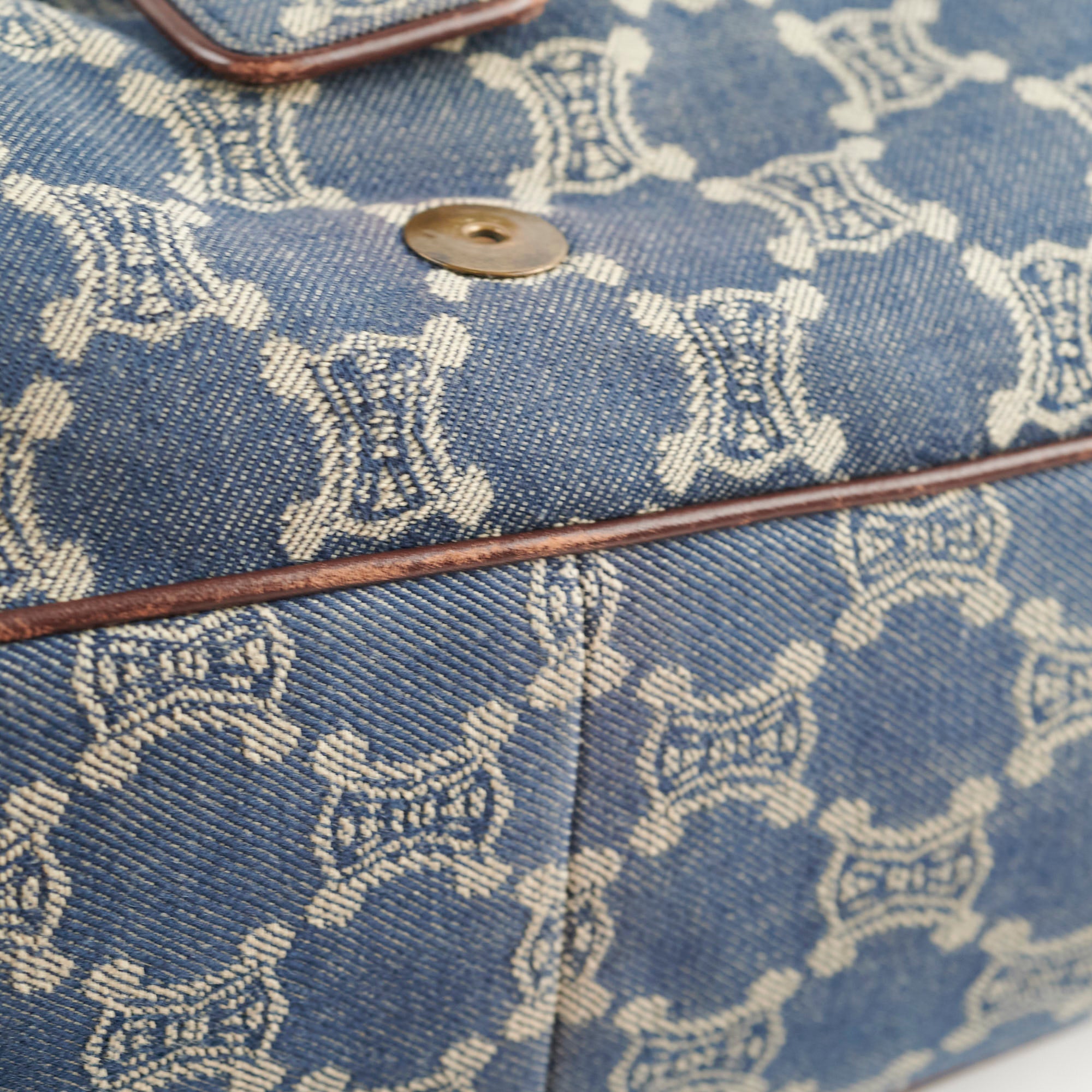Vintage Celine Denim Shoulder Bag for Women - 90s Retro Designer Handbag - Perfect for Casual Outings, Travel & Daily Use