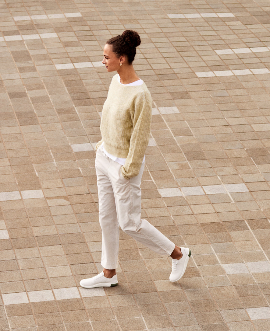 Women's KNX Leather Sneakers - Star White/Star White | Comfortable Casual Walking Shoes for Everyday Wear, Work & Travel