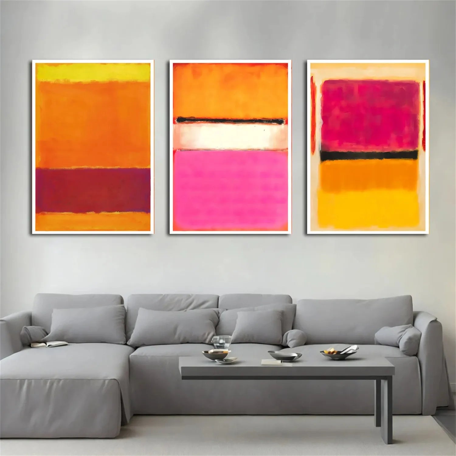 Abstract Tranquility Set of 3 Wall Art Prints - Modern Minimalist Home Decor for Living Room, Bedroom & Office - #WS183
