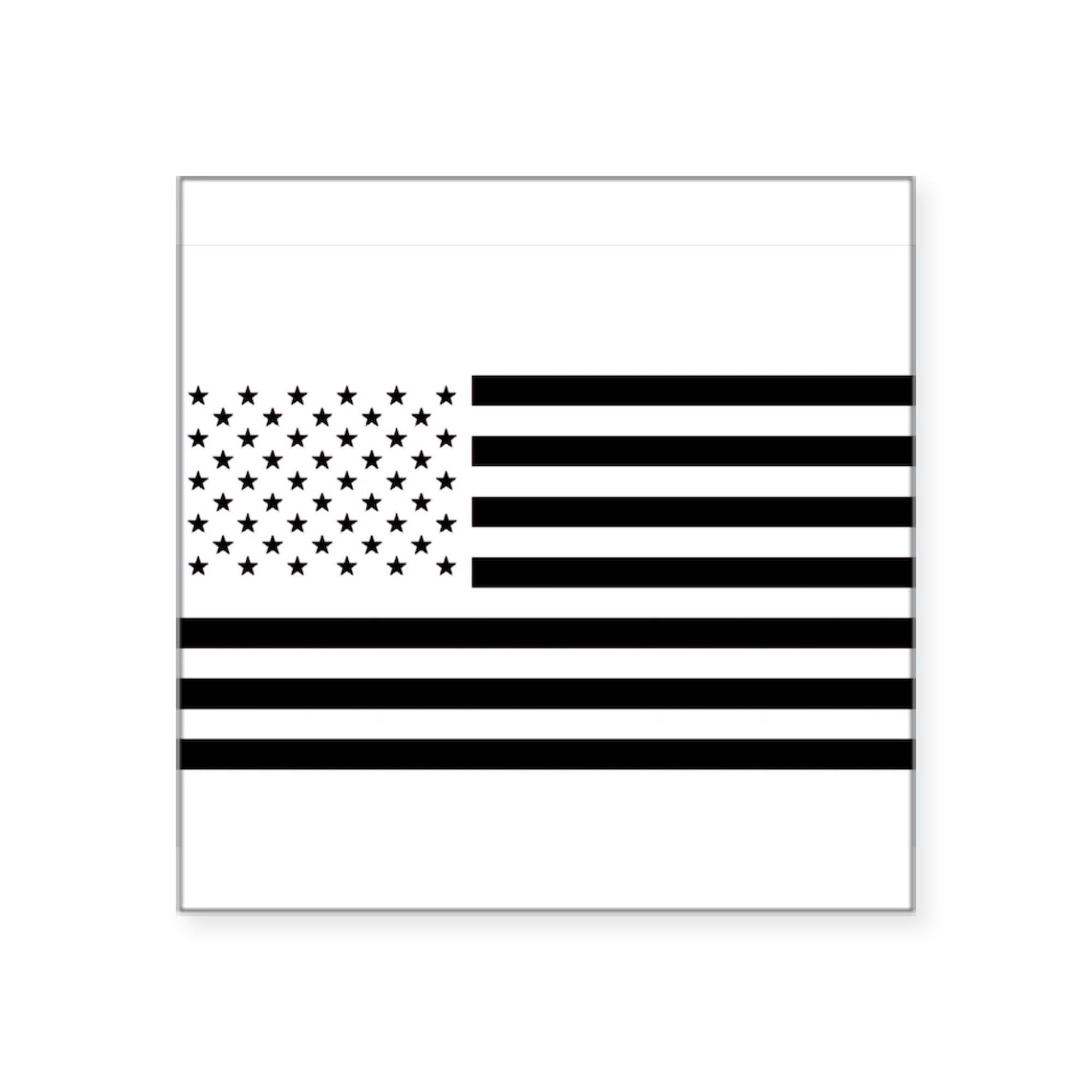 Black and White American Flag Sticker - Square Bumper Decal for Cars, Trucks & Laptops - Patriotic Car Accessories for US Independence Day & Veterans Day