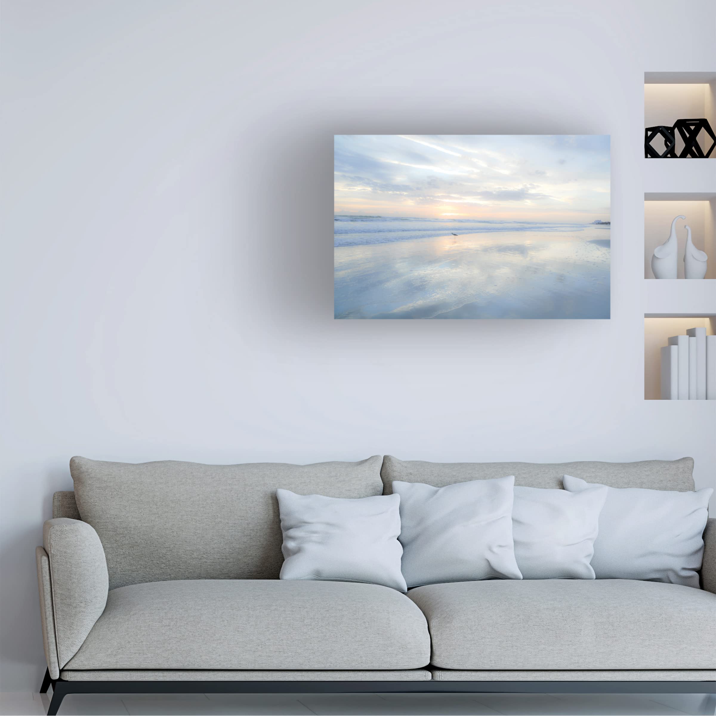 Blue Palomino 'Piper On A Pastel Morning' Canvas Wall Art Print - Modern Home Decor for Living Room, Bedroom & Office - Handmade Floral Landscape Painting