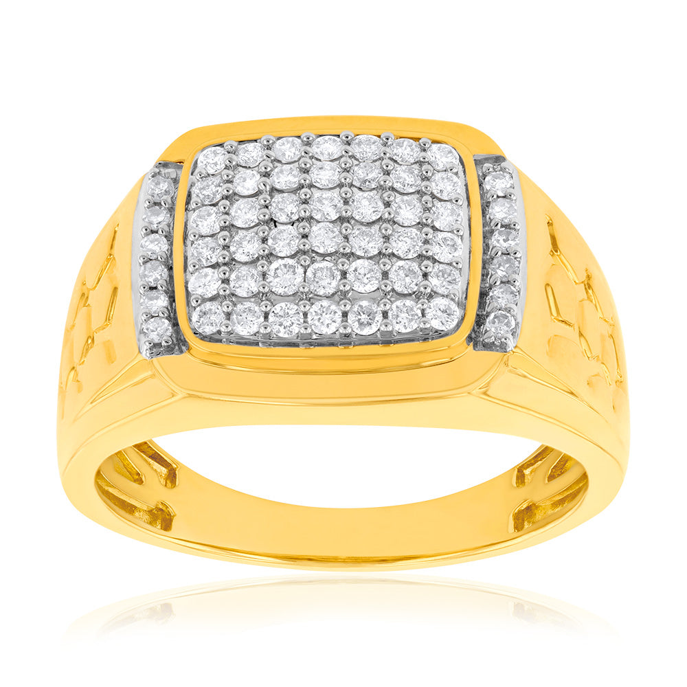 10ct Yellow Gold 1/2 Carat Diamond Ring for Women - Elegant Solitaire Engagement & Wedding Band - Perfect for Proposals, Anniversaries & Special Occasions