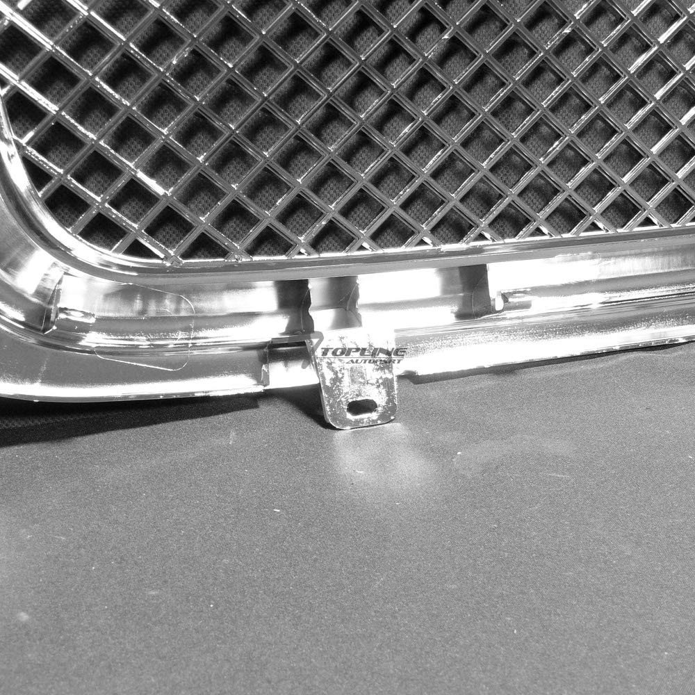 2002-2008 GMC Envoy Chrome Mesh Front Bumper Grill Replacement - Durable Aftermarket Grille Insert for Enhanced Vehicle Style & Protection - Perfect for Off-Roading, Car Shows & Custom Upgrades
