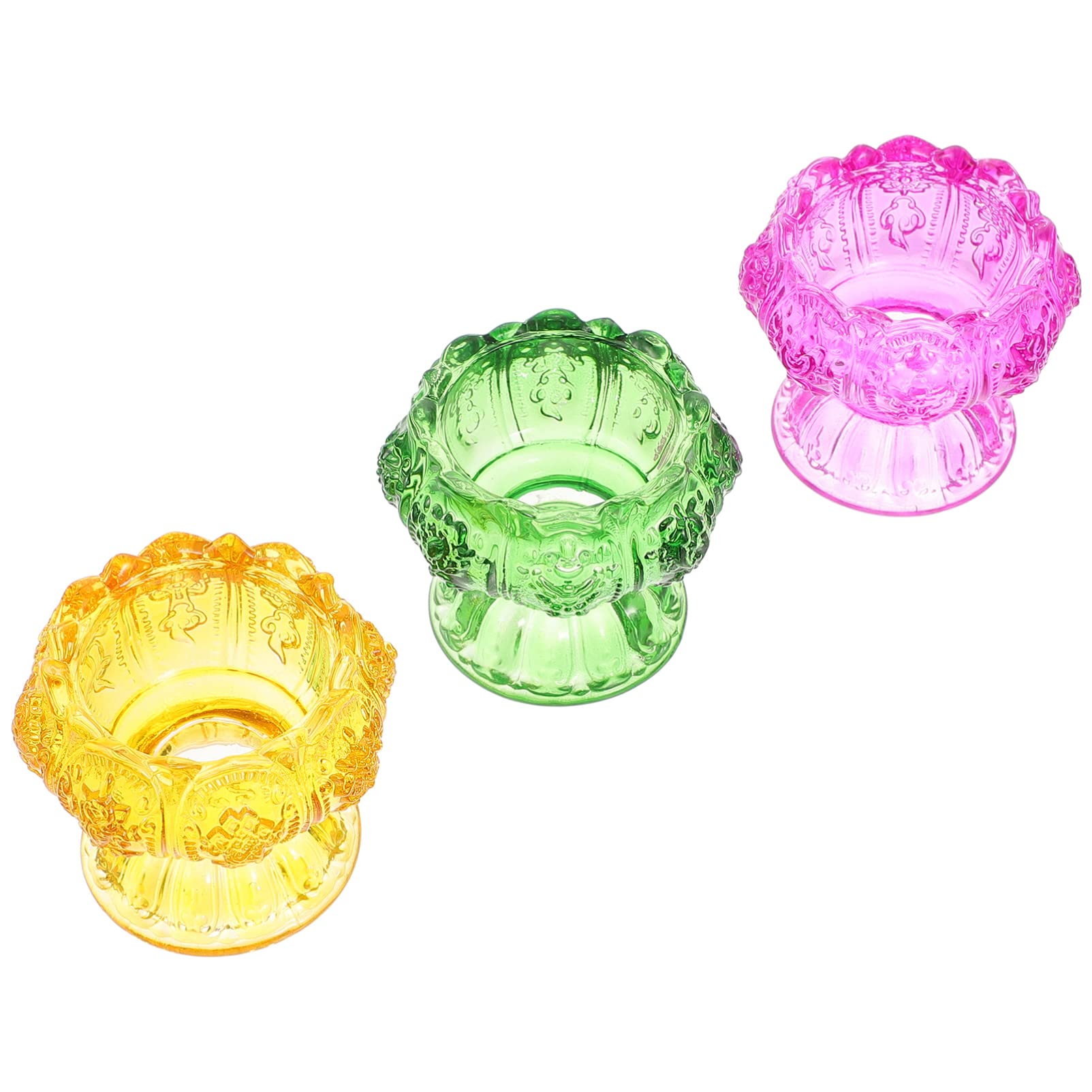 Beaupretty 3-Piece Glass Tealight Candle Holders Set - Elegant Crystal Tabletop Centerpiece for Wedding, Home Decor, and Romantic Dinner Ambiance - Perfect for Tablescapes, Ceremonies, and Gift Giving