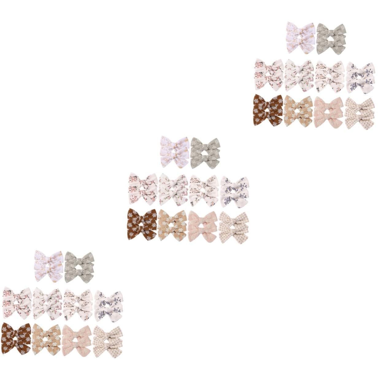 60 Pcs Hair Bow Clips - Mini Hair Clips & Ribbon Bows for Girls - Polyester Hair Accessories for Kids, Babies, Toddlers - Perfect for Parties, School, Weddings & Daily Styling