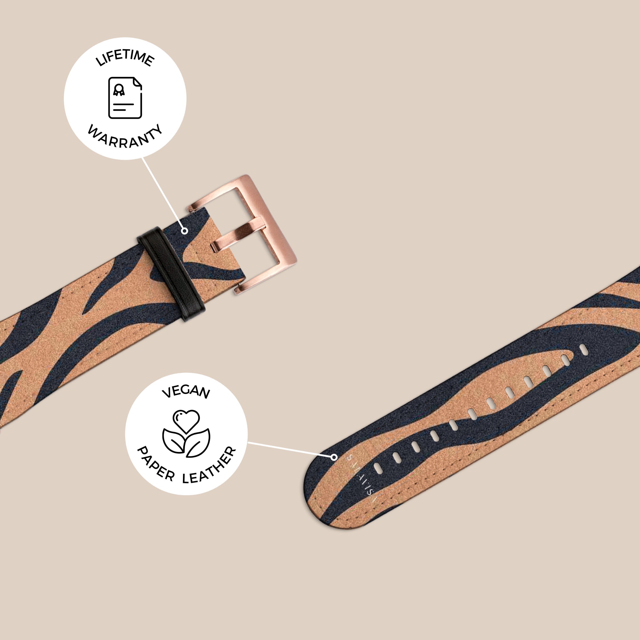 Premium Blue Copper Zebra Pattern Galaxy Watch Band - Durable Stainless Steel Strap for Samsung Galaxy Watch 4/5/6, Classic & Active - Stylish & Comfortable for Workout, Running & Daily Wear