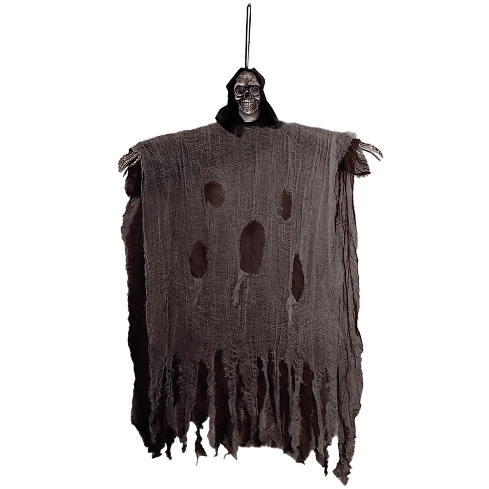 CLVELLI Black Hanging Halloween Skeleton Decorations - Spooky Grim Reaper Outdoor Decor for Halloween Party, Yard, Porch & Haunted House (One Size) - Perfect for Trick-or-Treating, Halloween Displays & Scary Home Decor