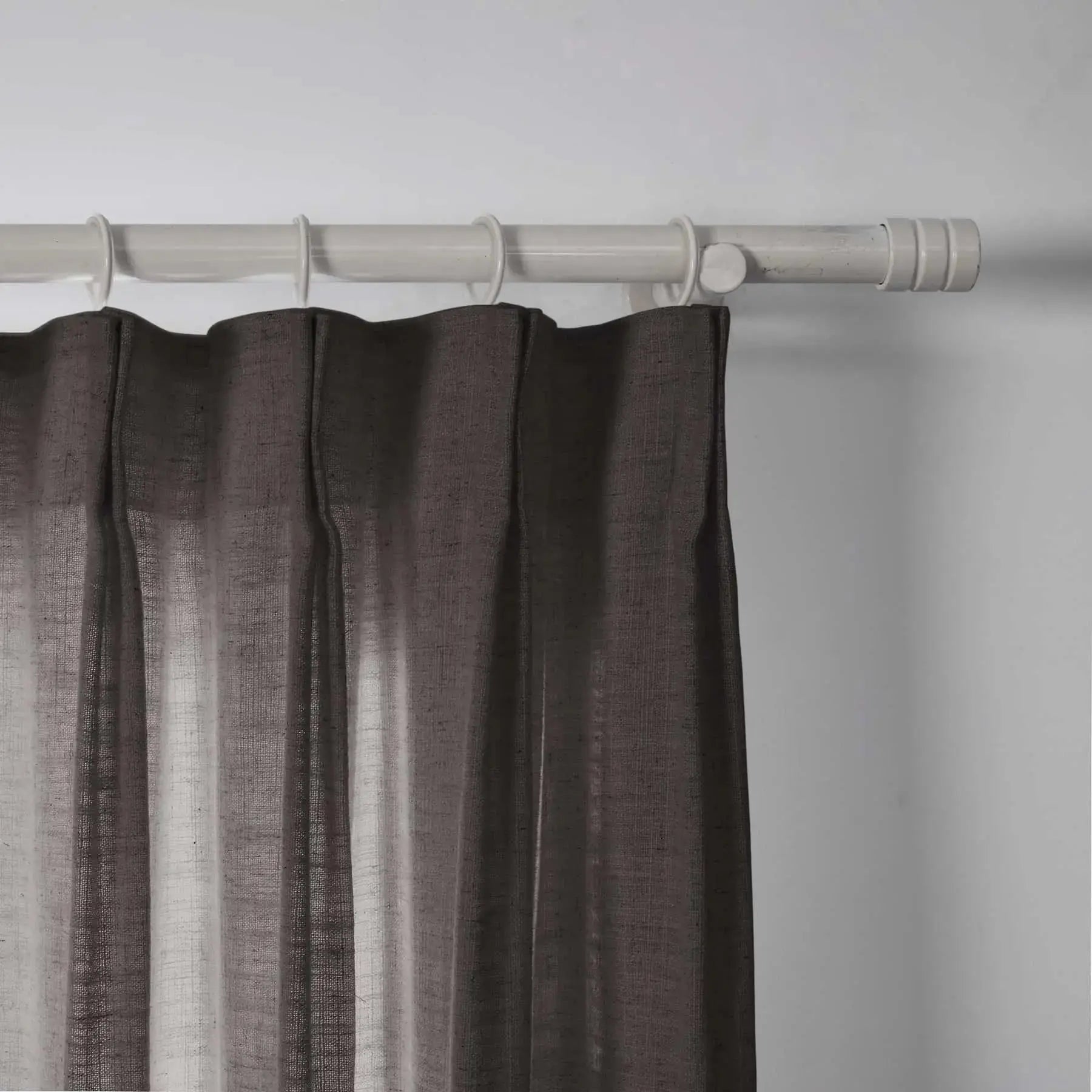 Linen Pleated Cafe Curtains for Kitchen Windows - Elegant Semi-Sheer Window Treatment for Coffee Shops, Restaurants & Home Decor