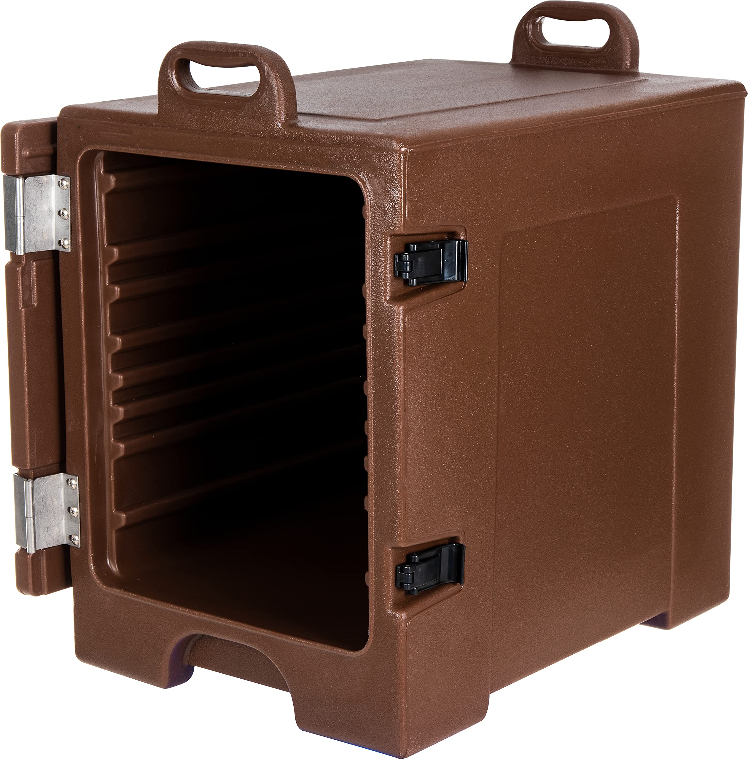 Carlisle FoodService 5-Pan Insulated Front Loading Food Carrier with Handles - Brown Plastic Catering Solution for Restaurants, Events & Buffets | Perfect for Hot/Cold Food Transport & Serving