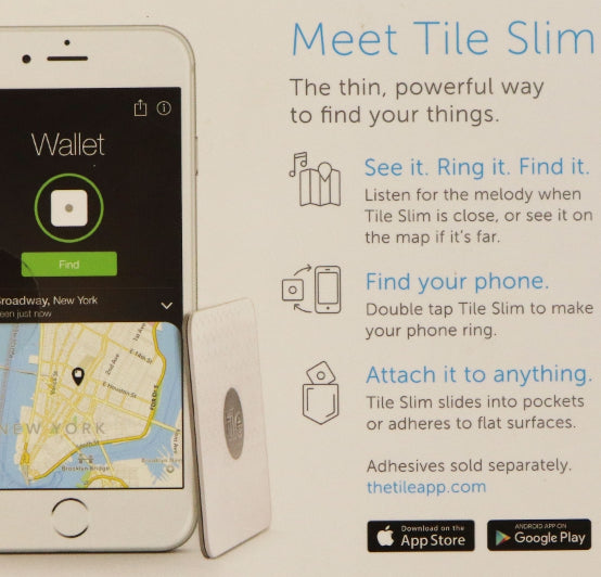 4 Pack Tile Slim (4 Tiles) - Bluetooth Tracker for Wallet, Phone, Keys & More | Waterproof & Slim Design | Find Lost Items Fast | Perfect for Travel, Office & Everyday Use