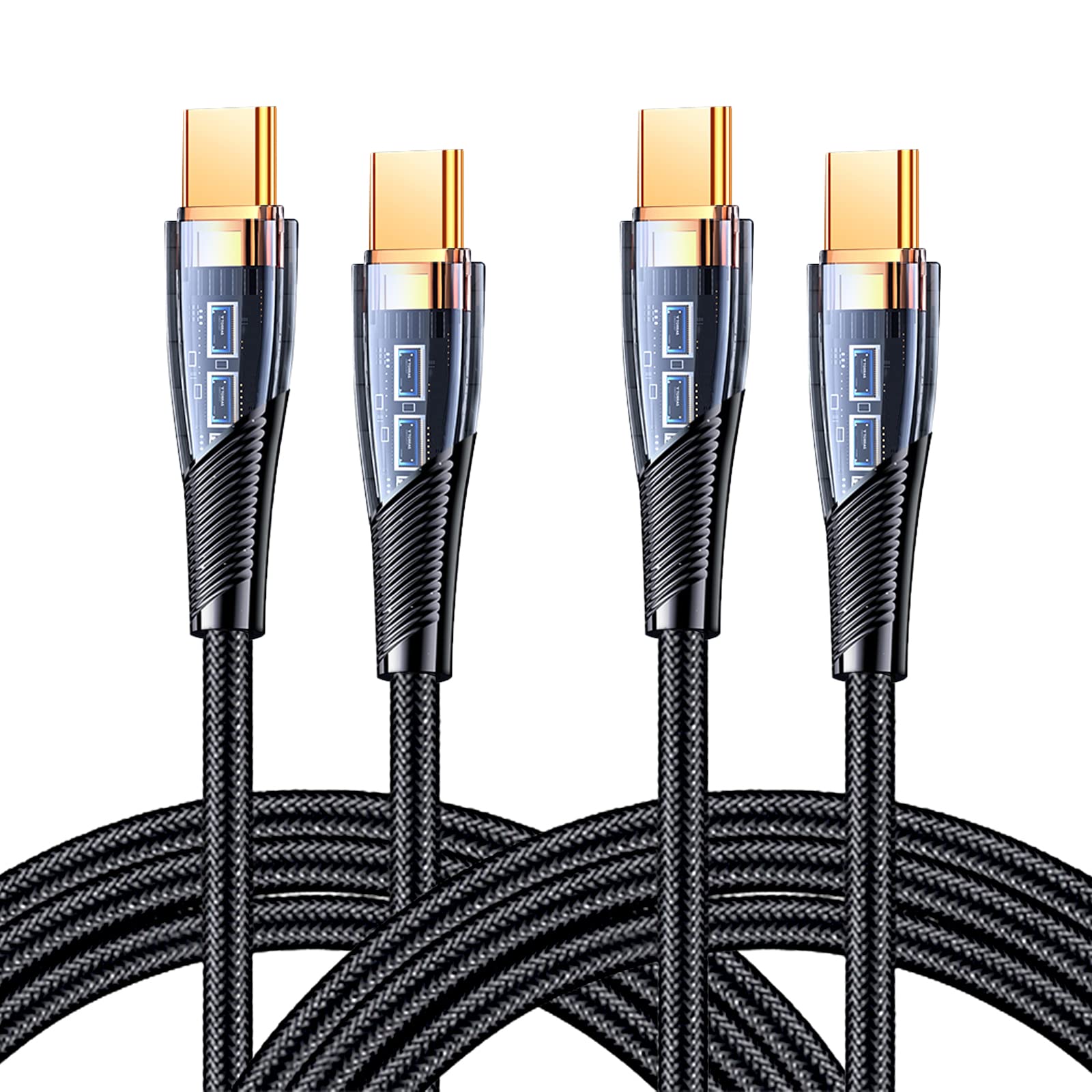 2-Pack 4ft/1.2m USB C to USB C Cable 100W PD Fast Charging, 5A Nylon Braided Type C Cable for Galaxy S22/S21/S20, Note 20, Google Pixel 4/3, iPad Pro, MacBook - Perfect for Home, Office & Travel Charging (Black)