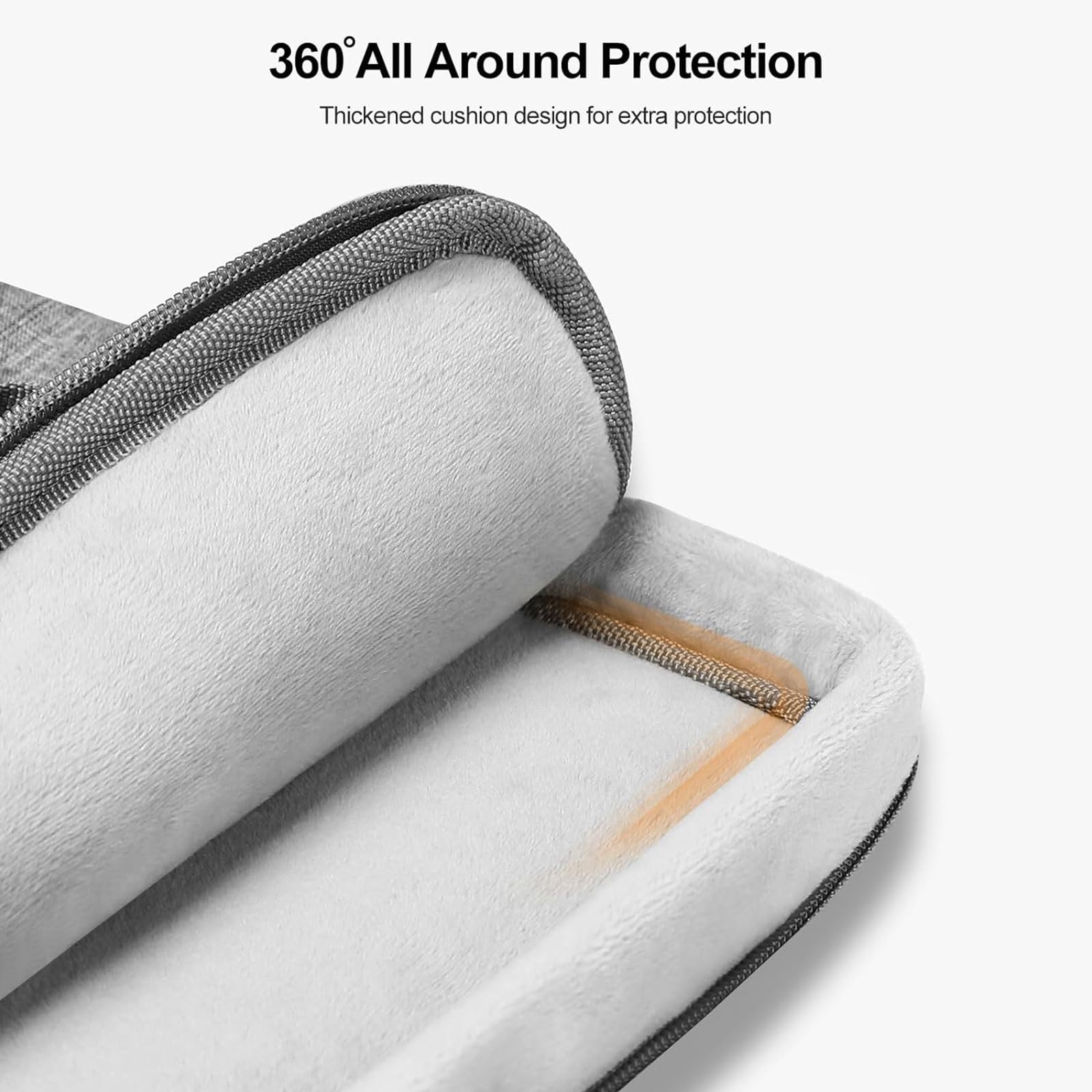 MOSISO 360 Protective Laptop Bag for 15.6-16 Inch Laptops - Vertical Computer Case Compatible with MacBook Pro 16, HP, Dell, Lenovo, Asus Notebooks - Durable Shoulder Strap & Front Raised Pockets (Gray) - Perfect for Work, Travel & School Commute