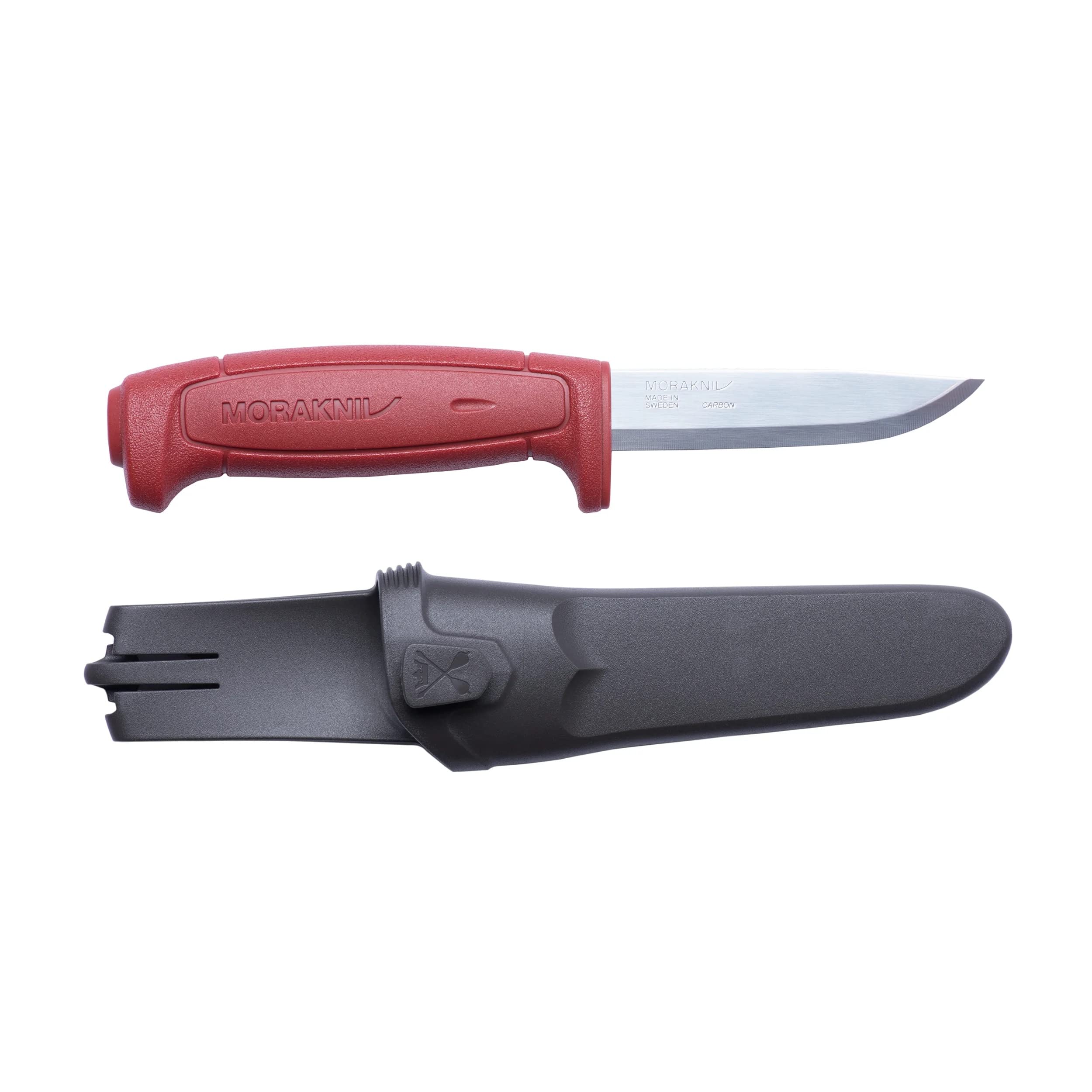 Morakniv Craftline Basic 511 High Carbon Steel Utility Knife with Combi-Sheath - 3.6 Inch Fixed Blade for Outdoor Camping, Hunting & Bushcraft
