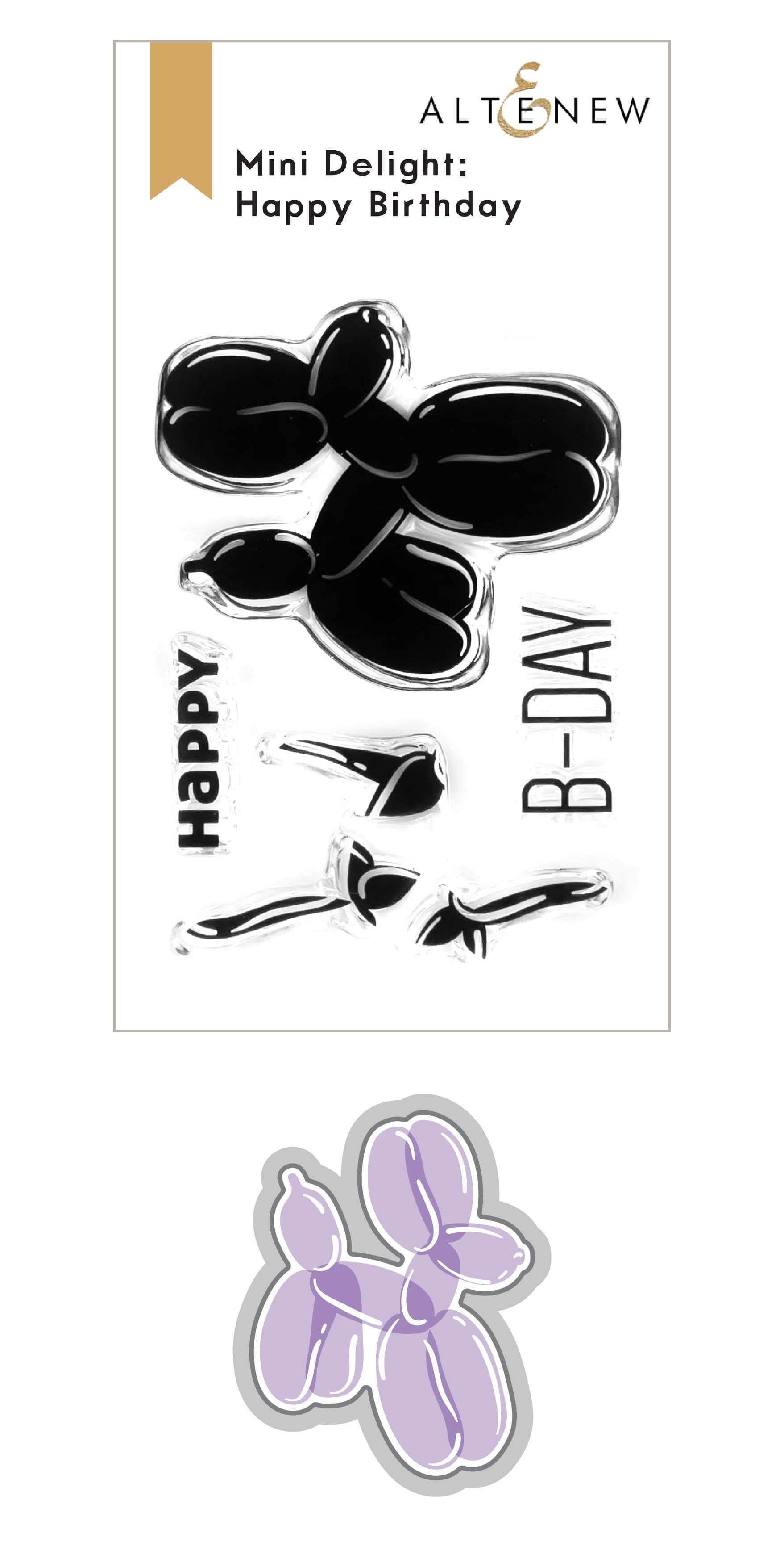 Mini Delight Happy Birthday Stamp & Die Set for Card Making - Perfect for DIY Greeting Cards, Scrapbooking & Paper Crafts