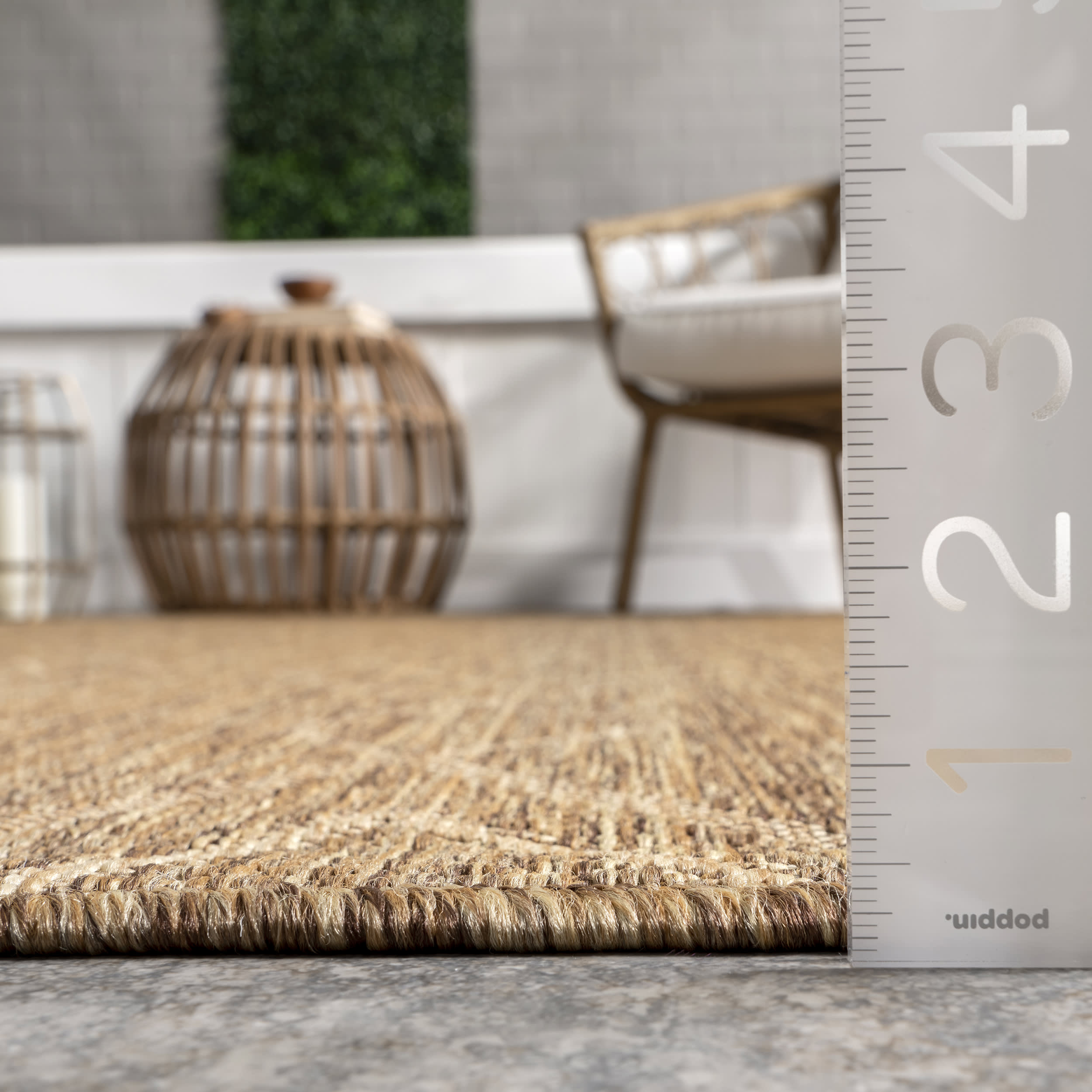 Fabianna Modern Indoor/Outdoor Area Rug - Soft & Durable Brown Floor Carpet for Living Room, Bedroom, Patio Decor