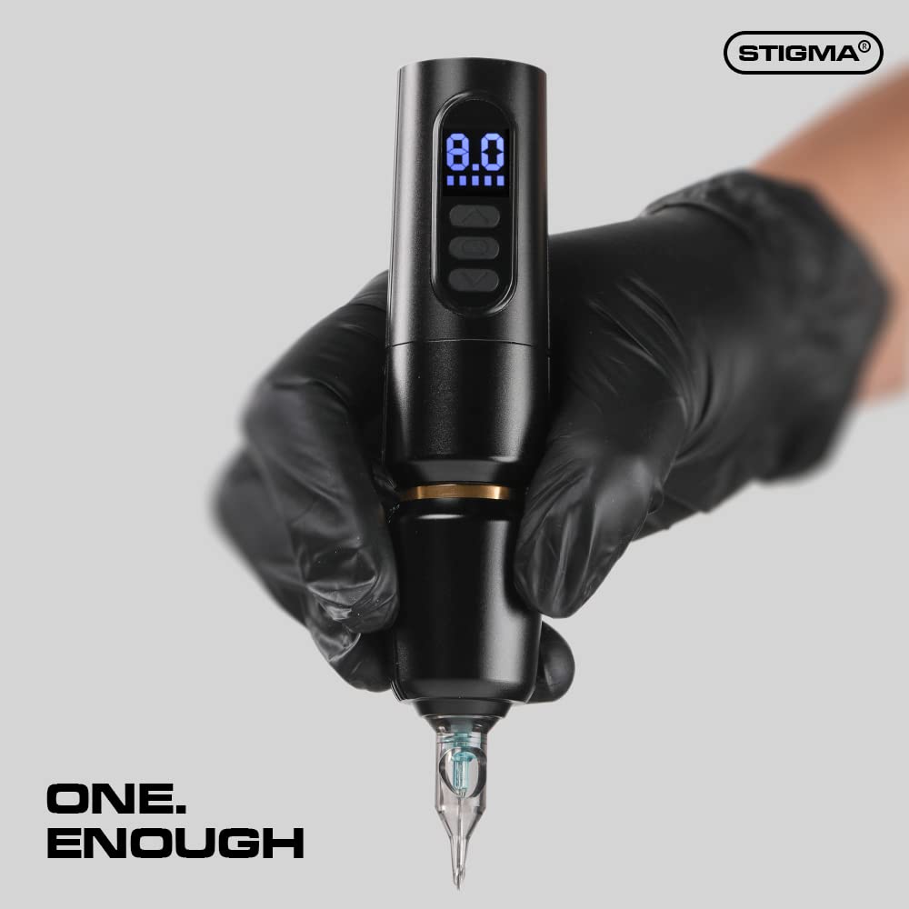 Professional Wireless Tattoo Machine Kit - Rotary Tattoo Pen with German Coreless Motor & 2000mAh Battery, Includes 2 Free Grips (EM149 Black) - Perfect for Tattoo Artists & Beginners, Home & Studio Use