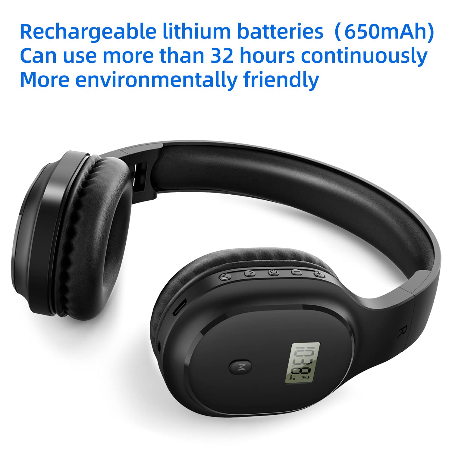 Best Wireless Headphones with FM Radio & Bluetooth 5.0 - Rechargeable Over-Ear Headset with Built-in Mic, Lightweight Comfort for Running, Gym, Workouts, Travel & Outdoor Activities | Perfect for Jogging, Cycling, Mowing & Commuting