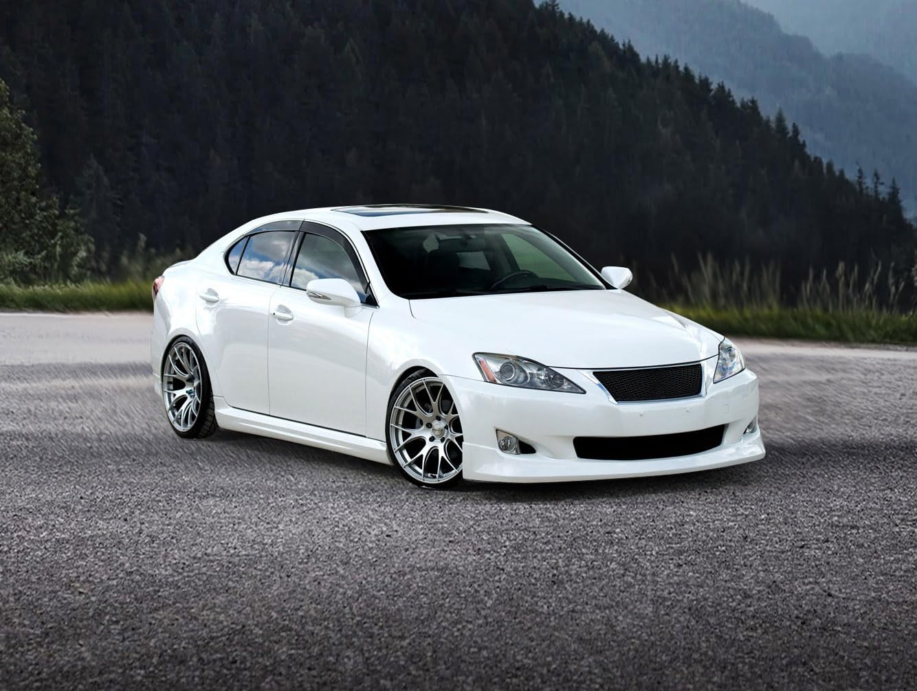 IKON MOTORSPORTS VIP Style PU Black Front Bumper Lip Spoiler Splitter for 2006-2008 Lexus IS250 & IS350 - Enhance Style & Aerodynamics for Street Racing & Car Shows