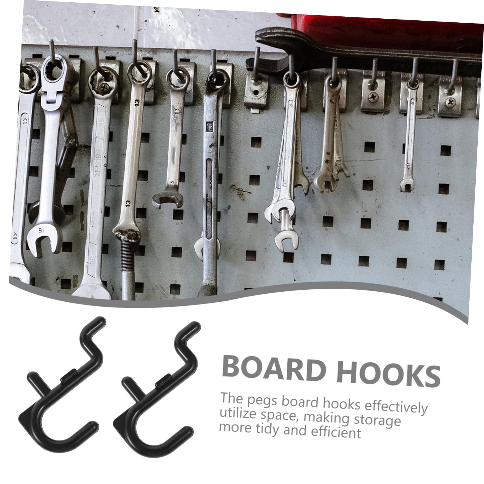 FELTECHELECTR 20-Piece Heavy Duty Plastic Pegboard Hooks Set - Durable Garage & Home Organization Hooks for Tools, Kitchen Utensils, and Workshop Storage