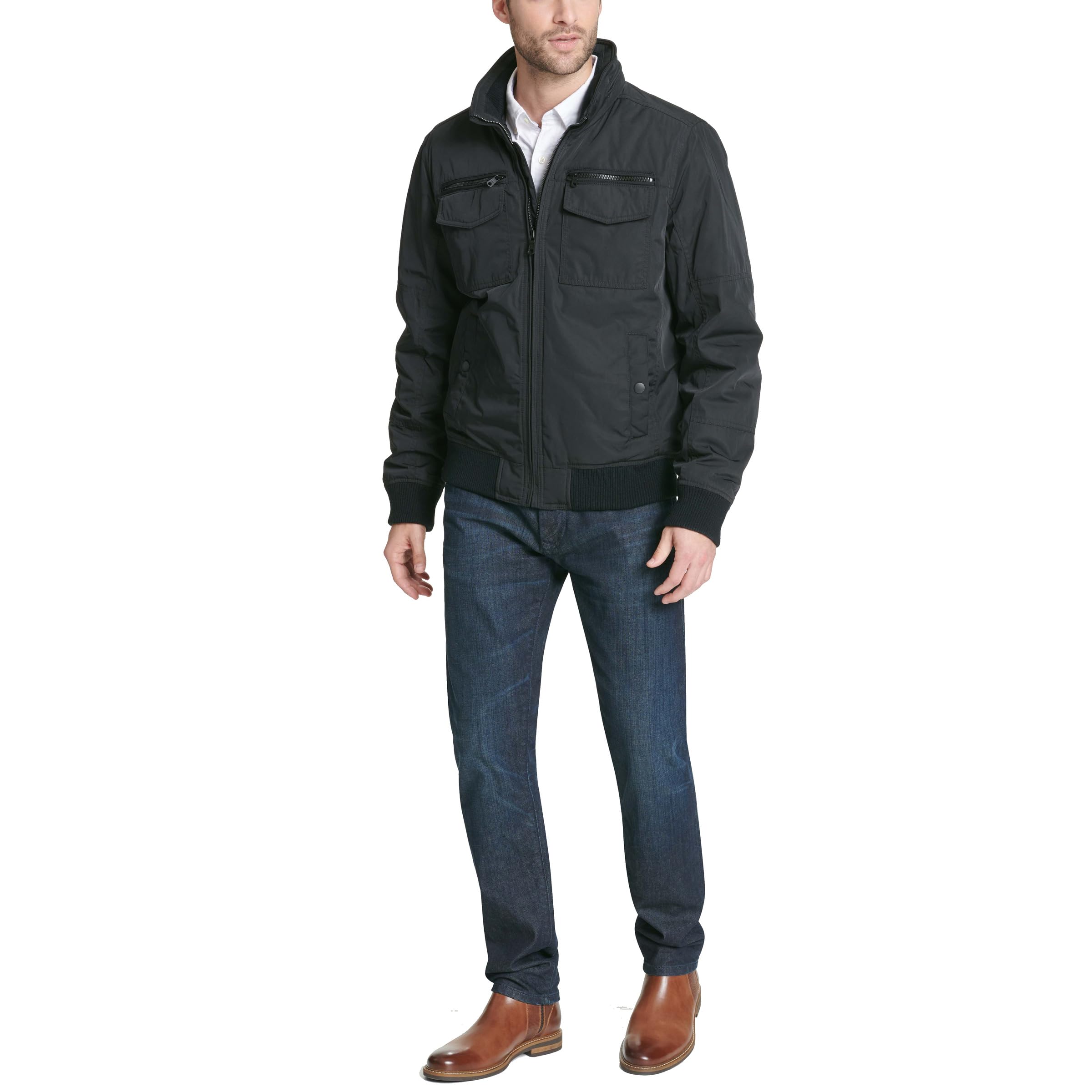 Tommy Hilfiger Men's Water Resistant Bomber Jacket - Lightweight Performance Coat for Outdoor Activities (Standard & Big & Tall Sizes) | Perfect for Hiking, Travel & Casual Wear