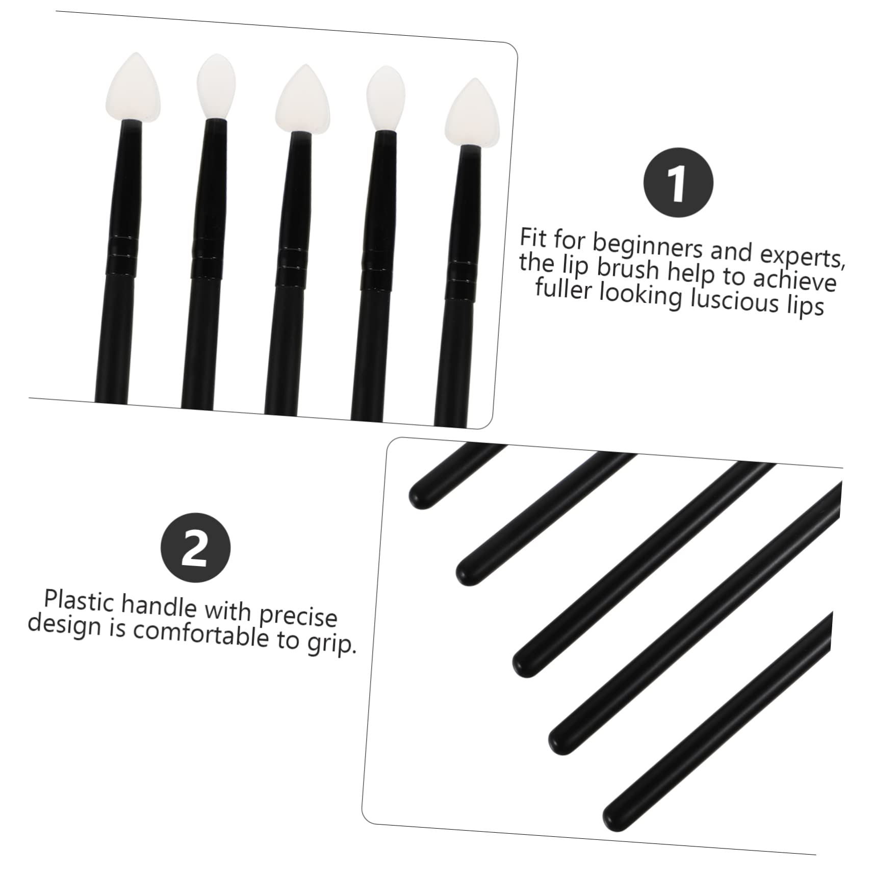 Beavorty 2 Sets Makeup Brushes - Silicone Lip Brush & Eyeshadow Applicator, 6pc Travel Size Makeup Tools for Women with Soft Silicone Heads | Perfect for On-the-Go Touch Ups & Professional Makeup Application
