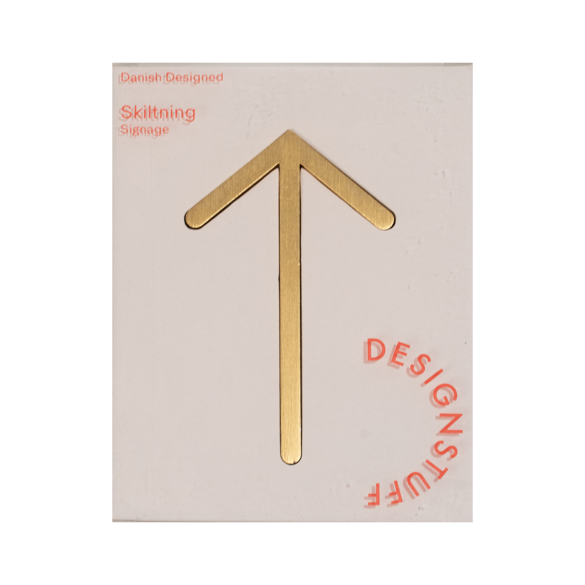 DESIGNSTUFF Brushed Brass Arrow Signage - Elegant Metal Sign for Home, Office & Retail Décor | Perfect for Wayfinding, Wall Art & Gift Giving