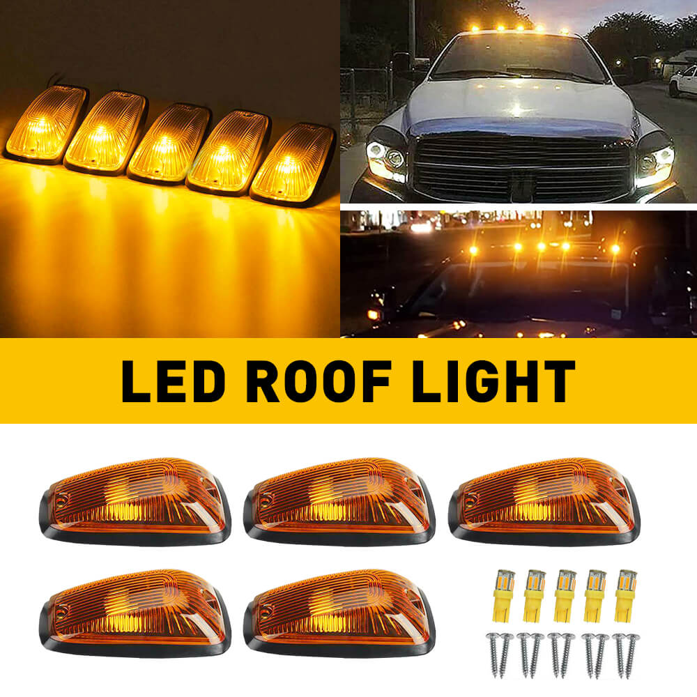 Smoked & Yellow LED Truck Cab Light Kit - Compatible with 88-02 Chevy & GMC Pickup Trucks | Durable Waterproof Roof Lights for Off-Roading & Night Driving