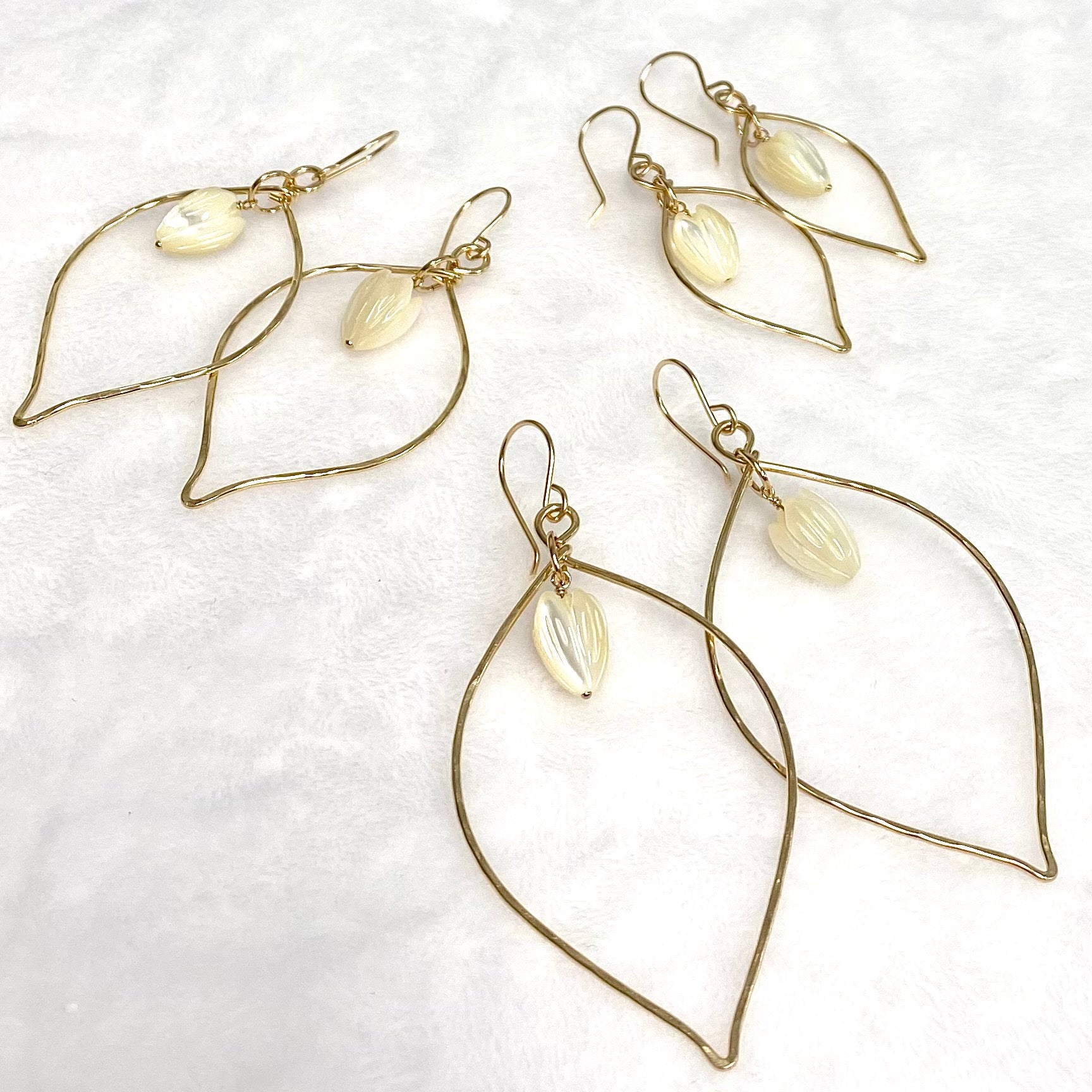DOREE MOP Pikake Earrings (E604) – Elegant Mother of Pearl Studs for Women, Perfect for Weddings, Parties & Everyday Wear