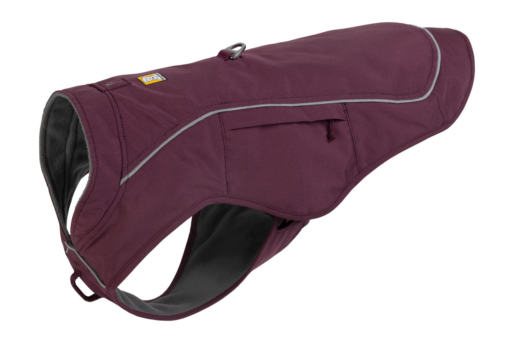 Ruffwear 2-in-1 Insulated Overcoat with Built-in Chest Harness in Purple Rain Color - Perfect for Dog Walking & Outdoor Adventures in Cold Weather