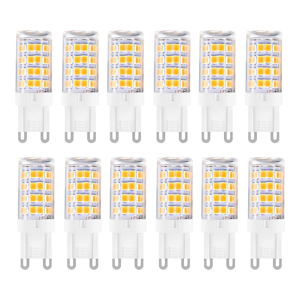 Yosenmi G9 LED Light Bulbs - 5W (40W Equivalent), 100V-240V, 430LM, Daylight White 6000K, Non-Dimmable - Energy Saving G9 Base Bulbs for Home, Kitchen, Bathroom, Chandelier & Desk Lamp (12-Pack)