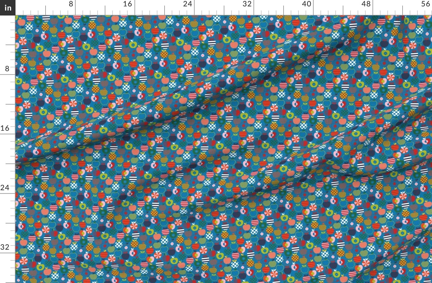 Scandinavian Apples Print Fleece Fabric by The Yard - Soft & Cozy for DIY Sewing Projects, Blankets, Loungewear, No-Sew Crafts - Perfect for Home Decor, Baby Clothes & Seasonal DIY Gifts