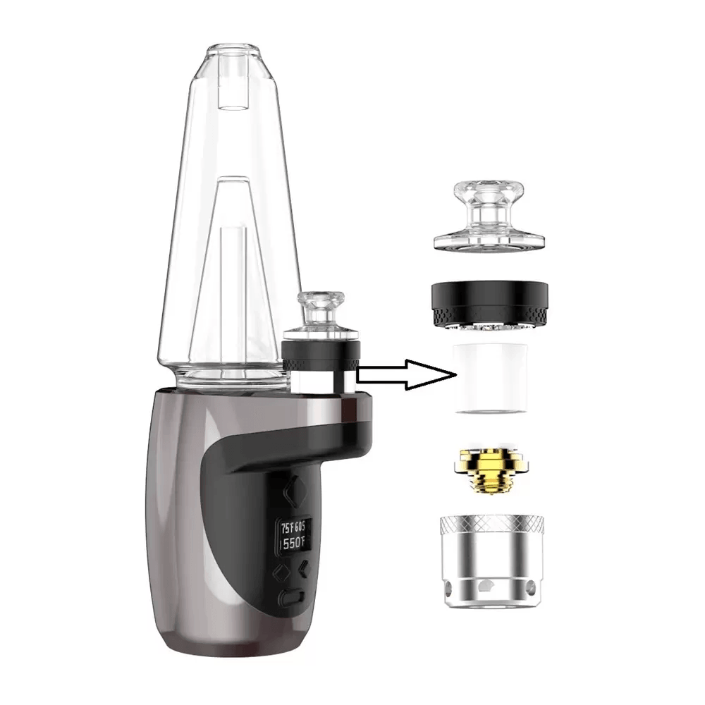 DABRIG T2 Replacement Glass Bubbler for E-Rig | Thick Borosilicate Glass Water Pipe Accessory for Dabbing | Perfect for Home Use & Portable Concentrate Sessions