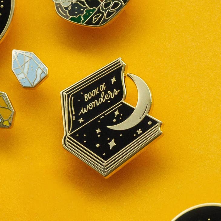 Book of Wonders Enamel Pin - Vintage Style Collectible Lapel Badge for Book Lovers, Gifts & Accessories - Perfect for Backpacks, Jackets, and Book Bags