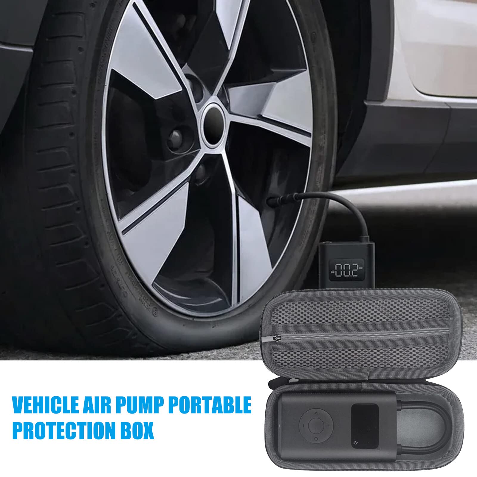 Xiaomi 1S Electric Air Compressor - Portable Mini Air Pump with Hard Shell Case, Battery Bag - Perfect for Car Tires, Bikes, Inflatable Toys & Sports Equipment