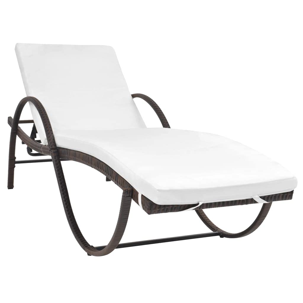 Sun Loungers 2 Pcs, Brown Poly Rattan Outdoor Lounge Chairs with Side Table - Patio Furniture for Pool Deck, Beach, Balcony, Yard, Garden, Resort & Backyard Relaxation