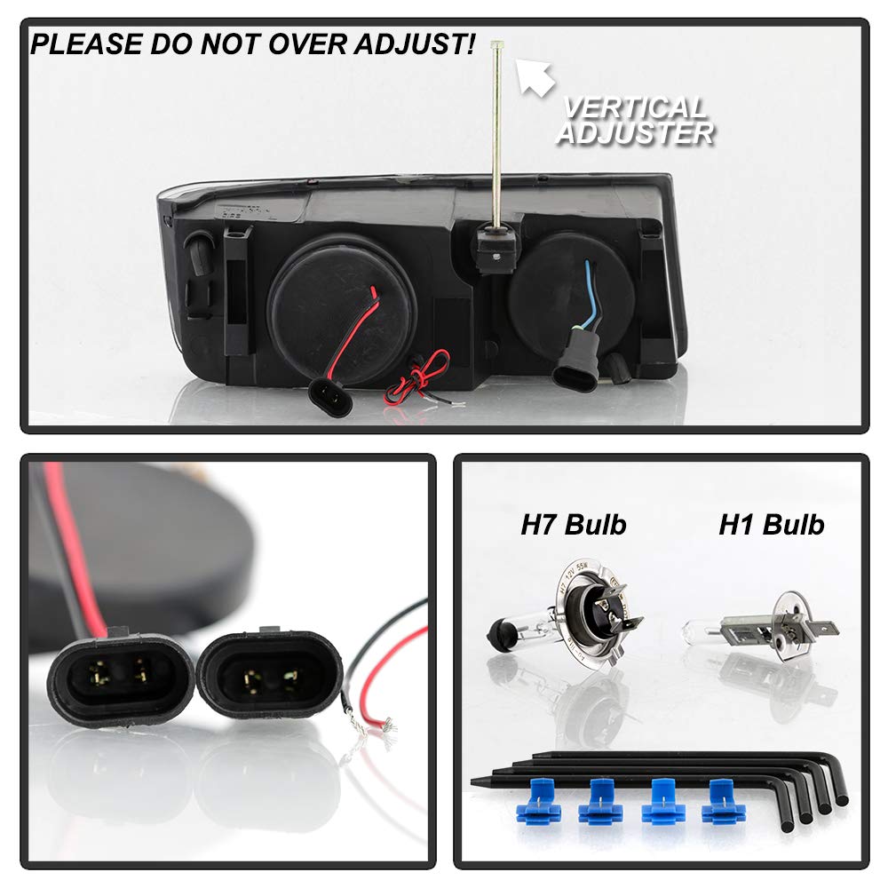 ACANII LED Halo Projector Headlights + Bumper Signal Lights Kit (4PCS) for 2002-2006 Chevy Avalanche 1500/2500 - Durable Replacement Headlight Assembly with Bright Halo Rings - Perfect for Night Driving & Off-Road Adventures