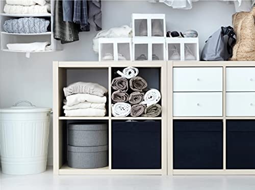 Foldable Cloth Storage Bins 13x15x13 - 2 Pack Black Organizers for Closet, Shelf & Nursery
