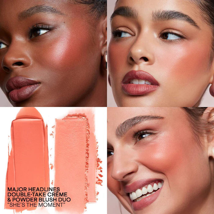 Patrick TA Major Headlines Double Take Duo Cream + Powder - Long-Lasting Blush & Highlighter Set for Day & Night Makeup | Perfect for Contouring & Glowing Skin