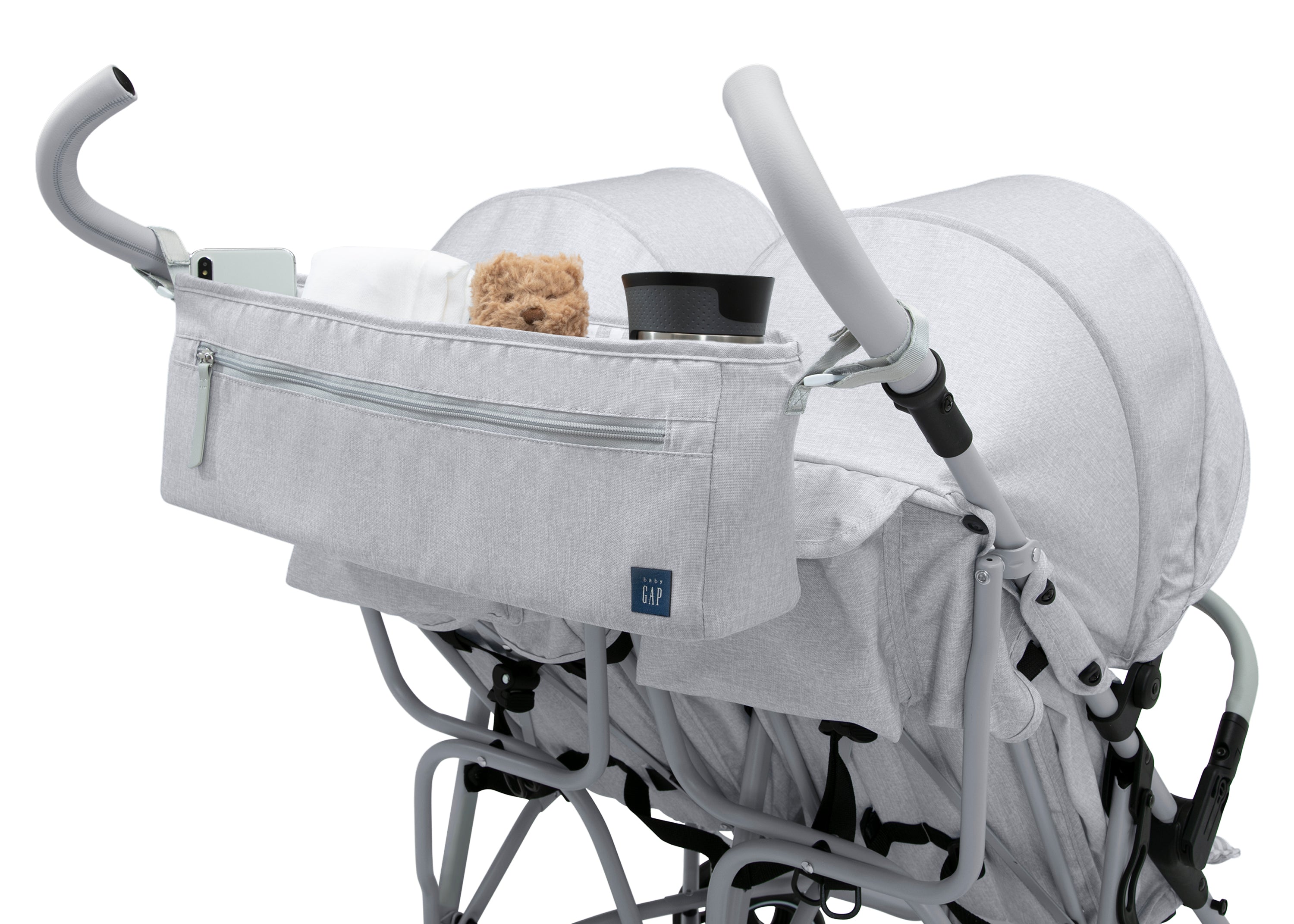 BabyGap Classic Parent Organizer for Double Stroller - Convenient Storage for Diapers, Bottles & Essentials - Perfect for Shopping, Travel & Family Outings